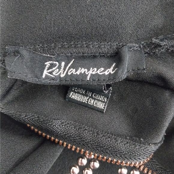 NWOT! REVAMPED! ULTRA STRETCH BLACK, ELABORATE GOLD STUDDED L/S DRESS! SZ S - Picture 9 of 12